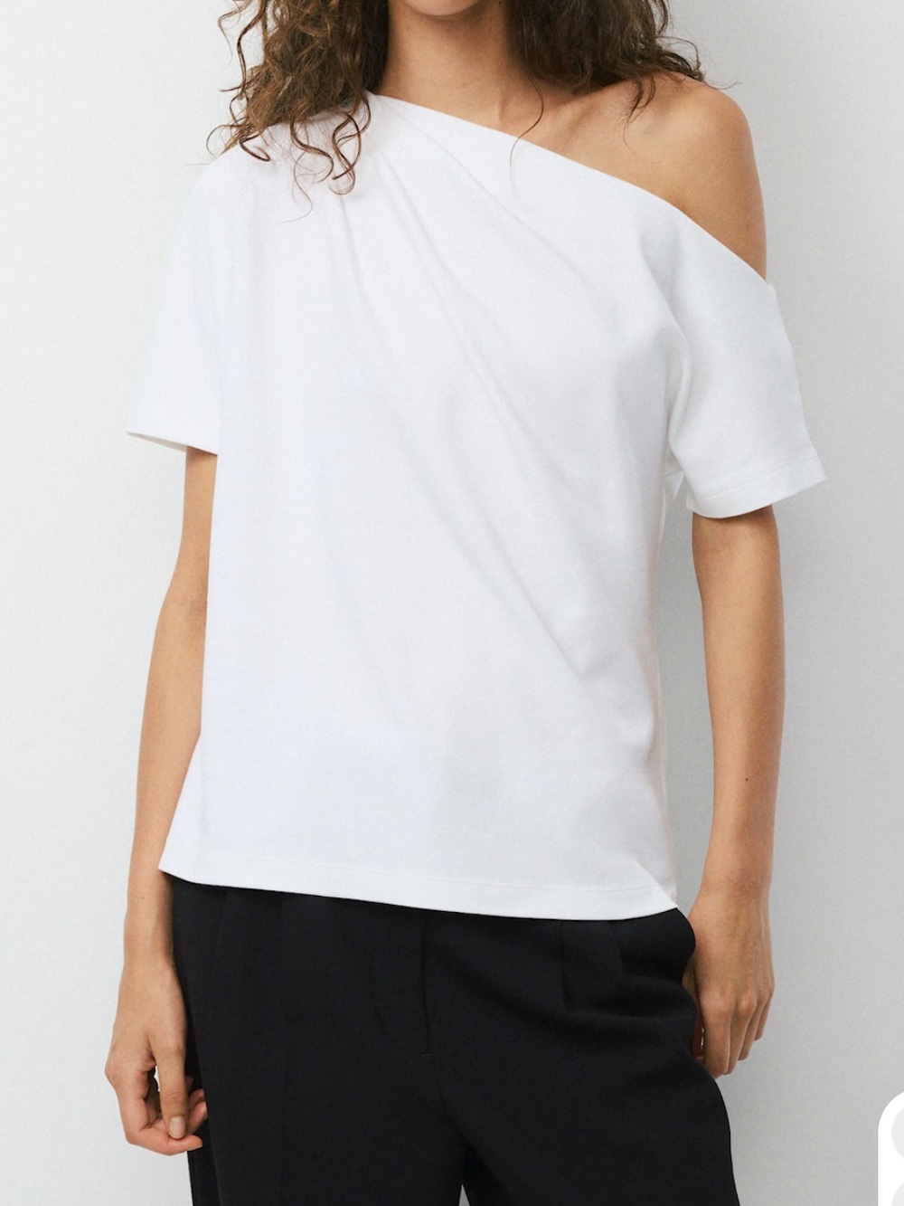 Babaton Interlock Cotton Script Top— White